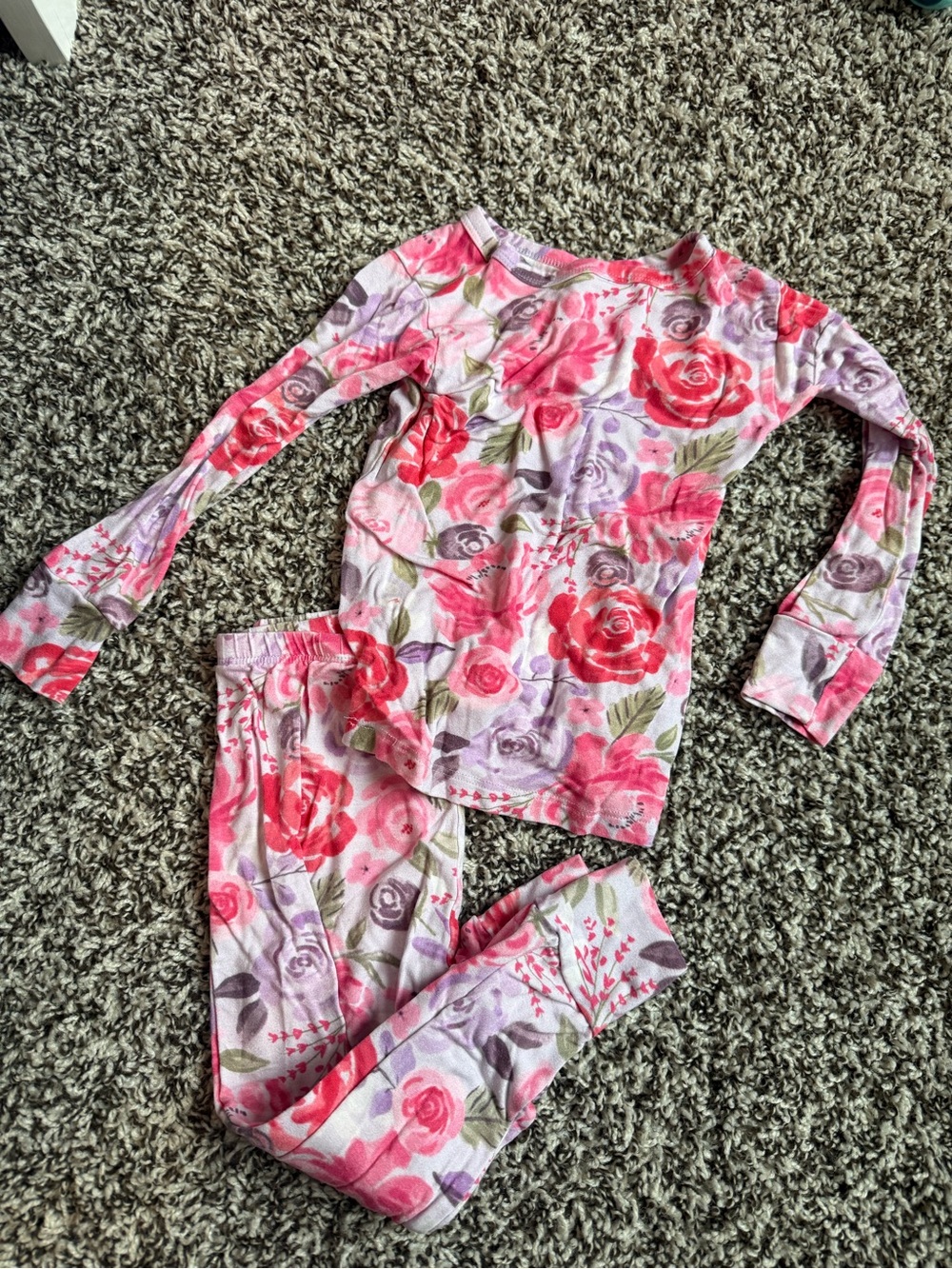 Gerber Bamboo Feel Floral Pink & Lavender Long Sleeve Pajama Set